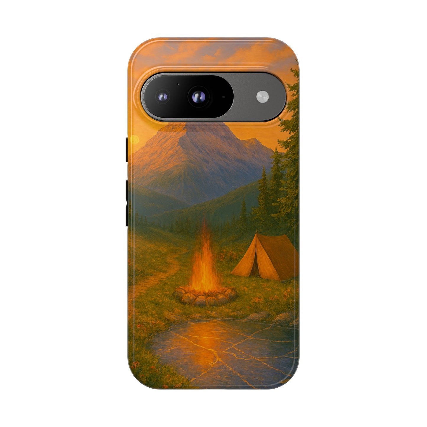 Tough Phone Case - Sunset Camping Scene