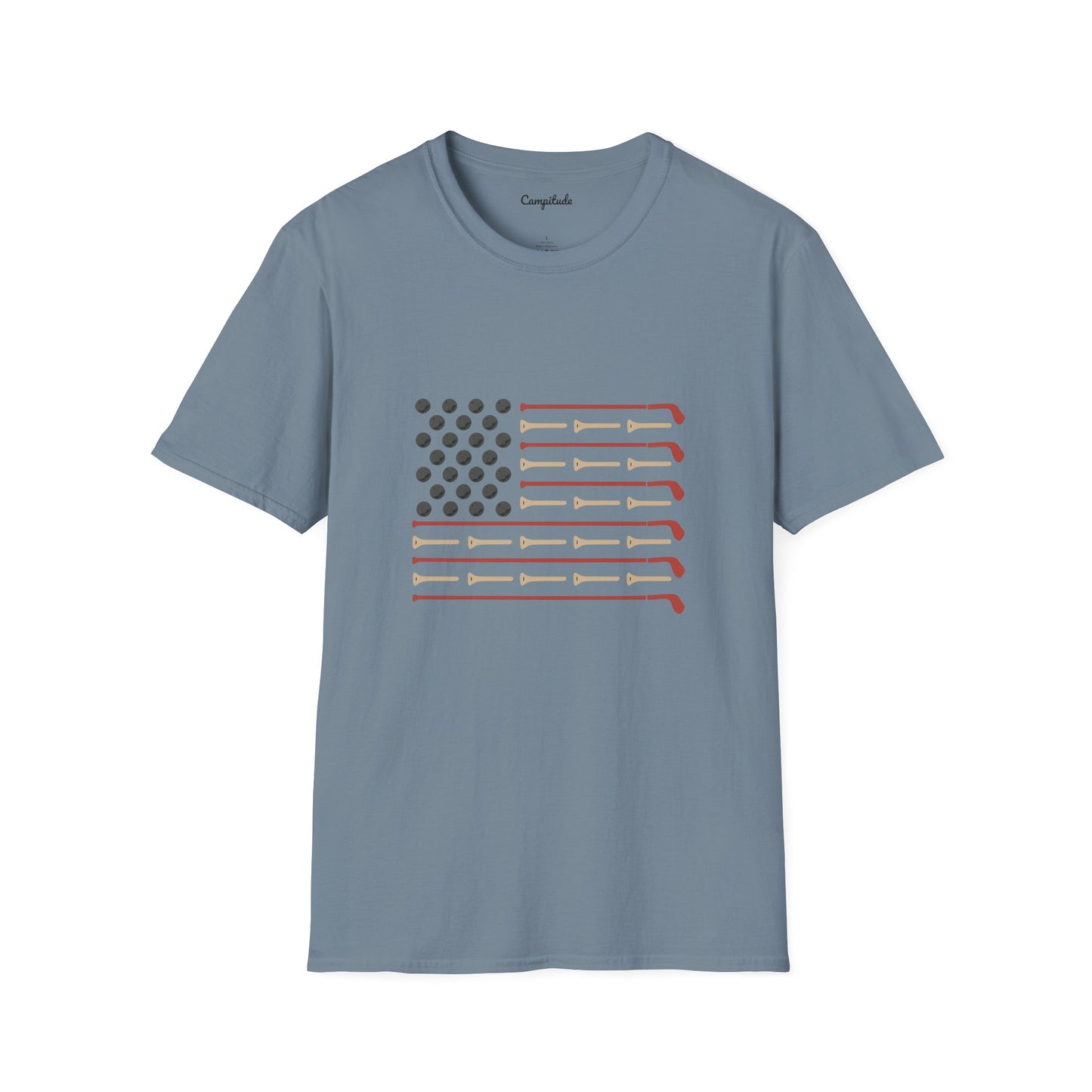 Unisex T-Shirt - Vintage Golf Patriotic American Flag