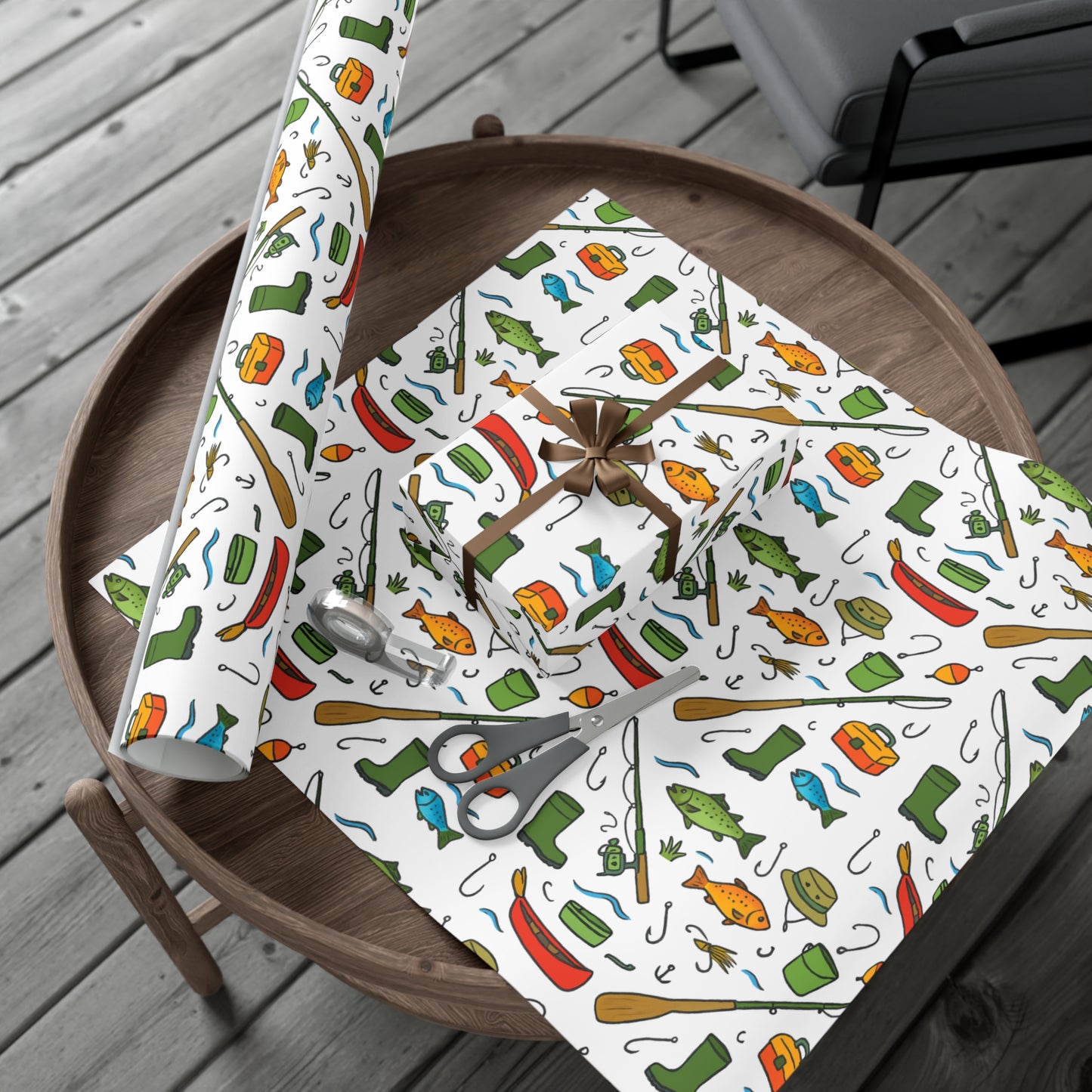 Eco-Friendly Fishing-Themed Gift Wrap Paper