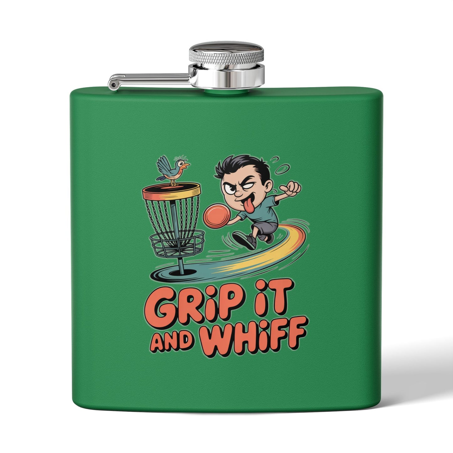 Disc Golf Flask - Fun Grip It and Whiff Design