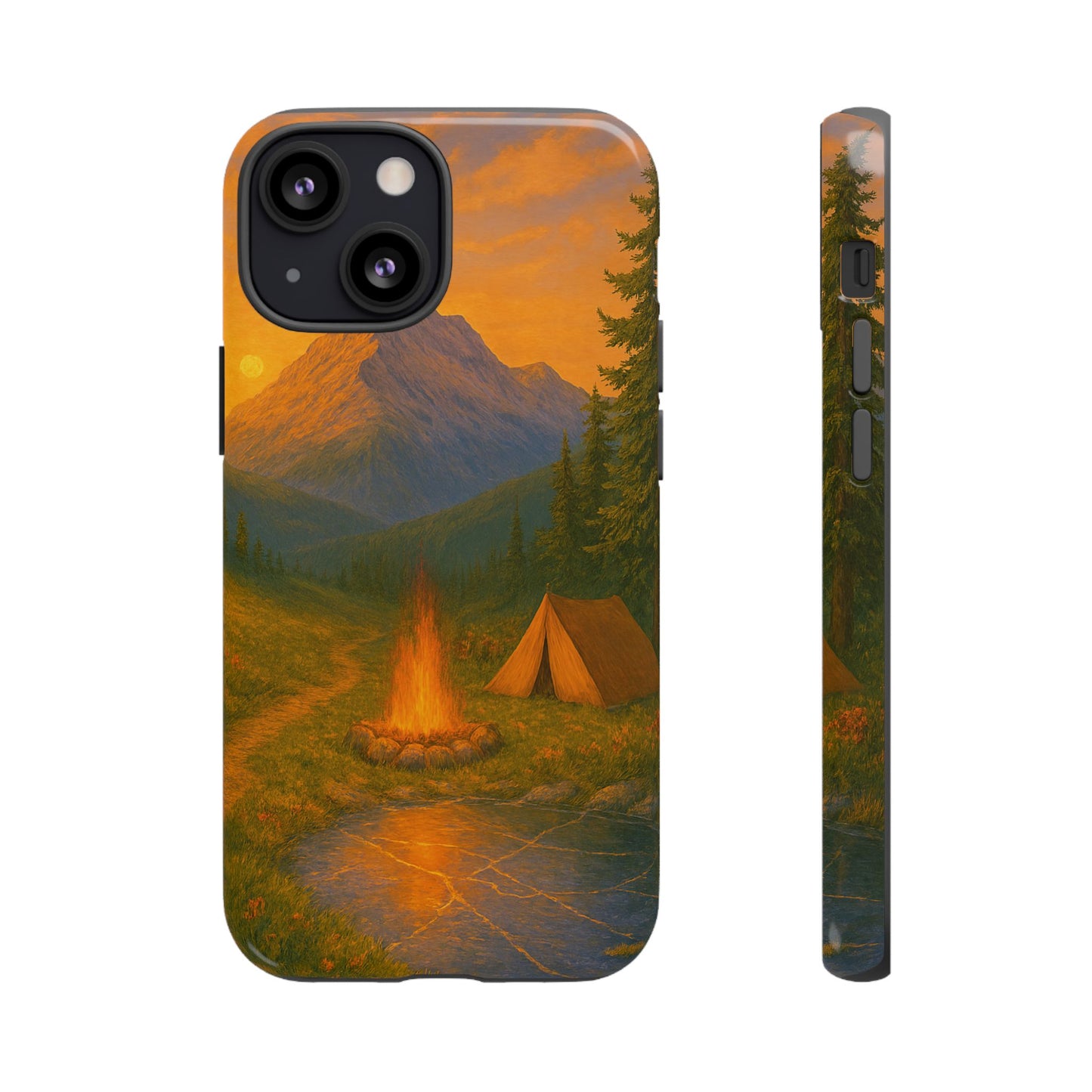 Tough Phone Case - Sunset Camping Scene