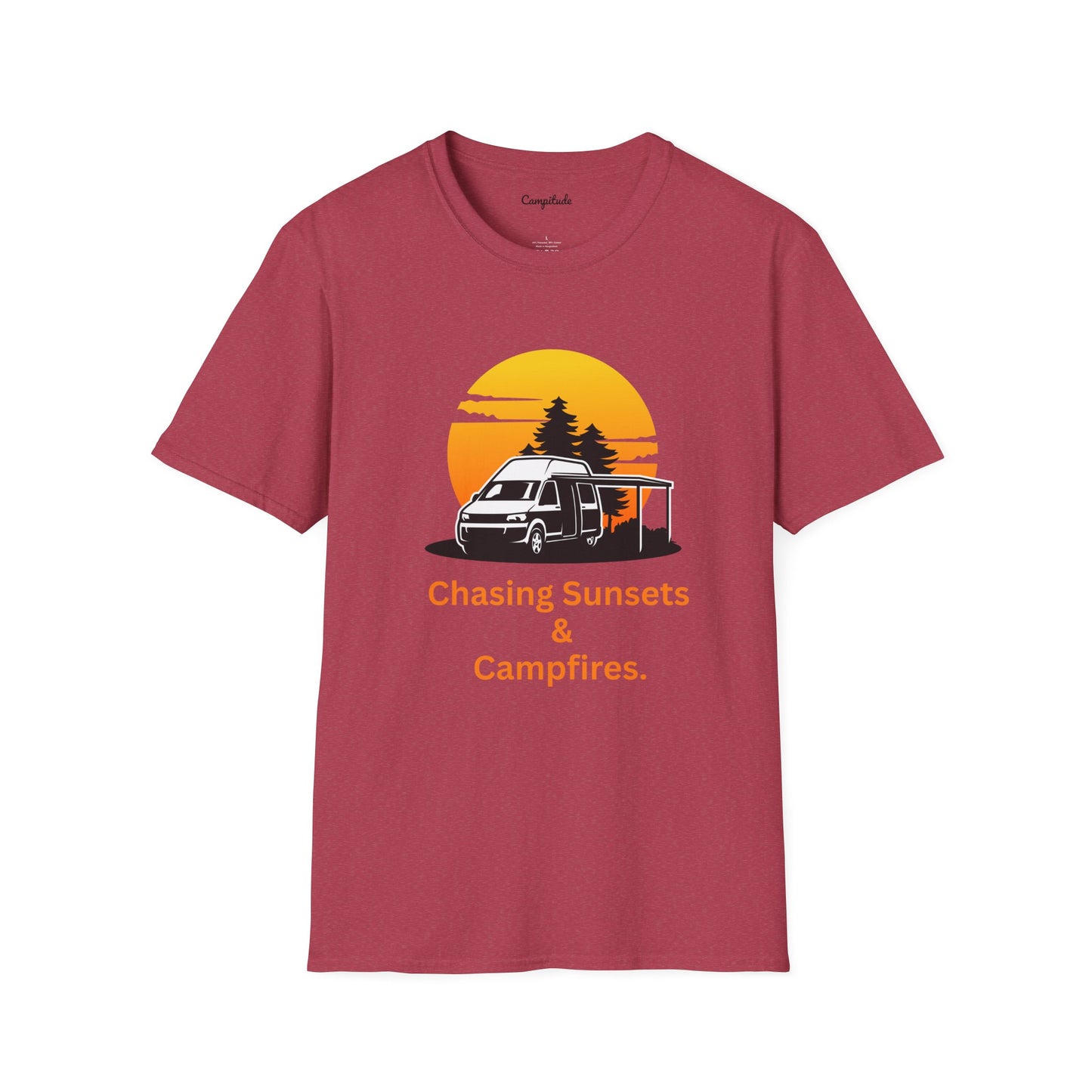 Unisex T-Shirt - Chasing Sunsets & Campfire (Class B Van Version)