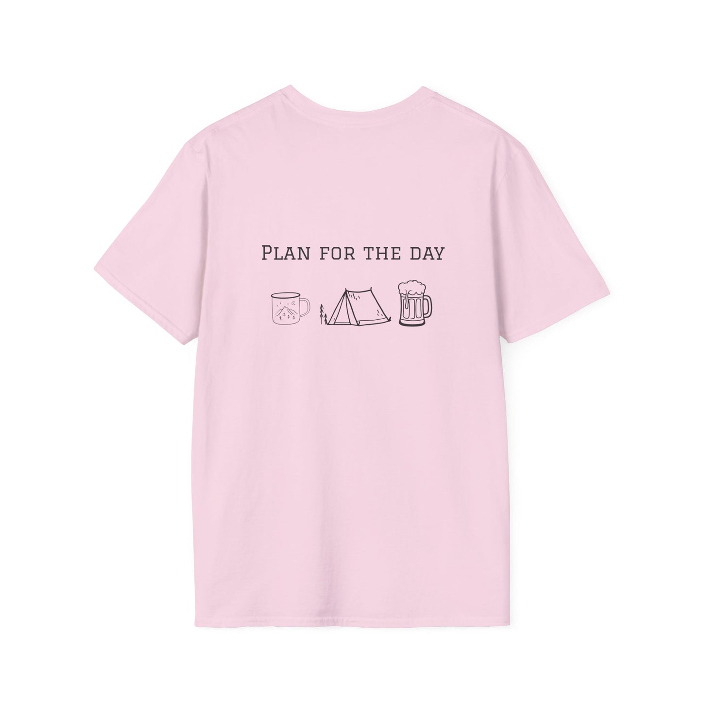 Unisex T-Shirt - Plan for the Day Camping & Beer (2-sided graphic)