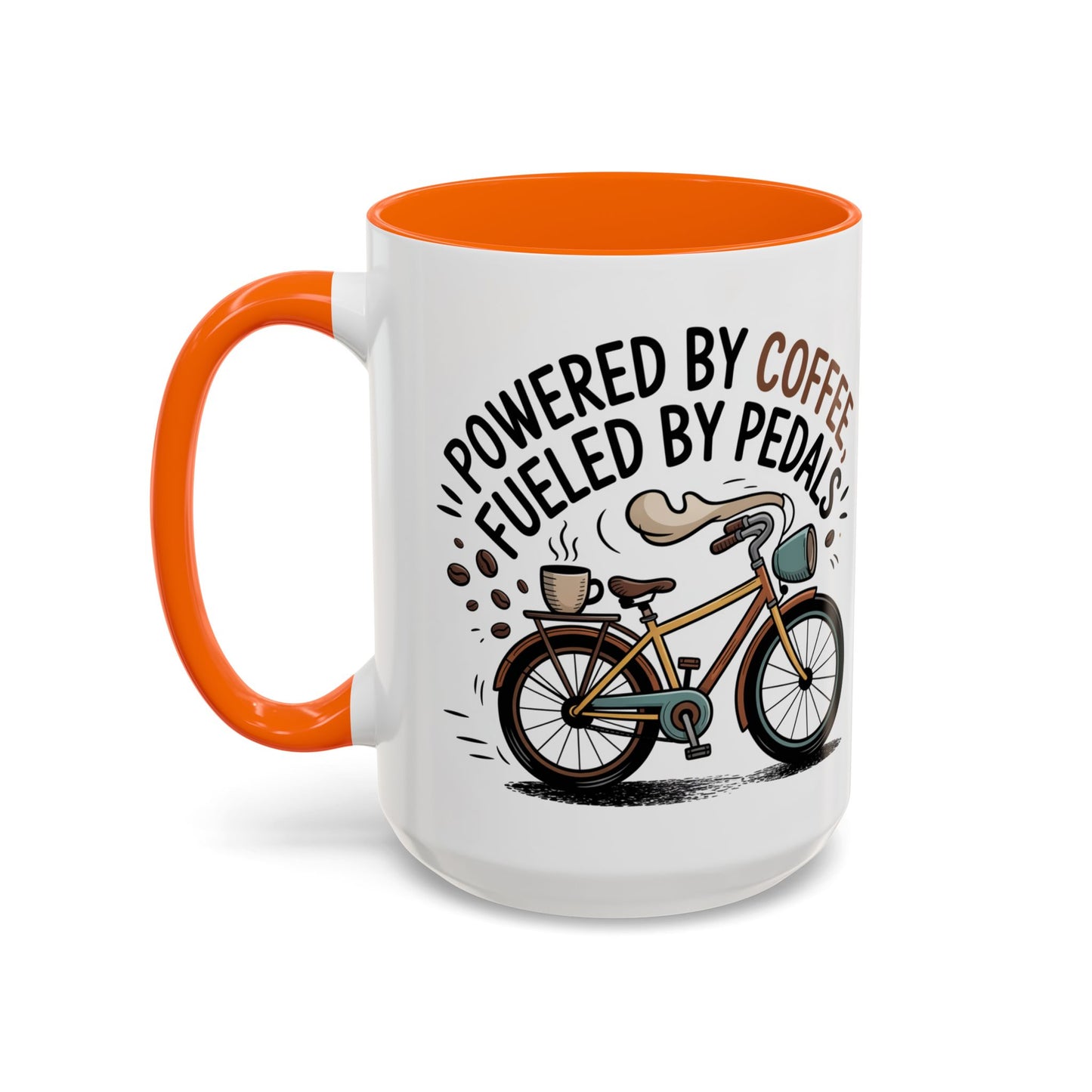 Ceramic Coffee Mug - Powered By Coffee, Fueled By Pedals