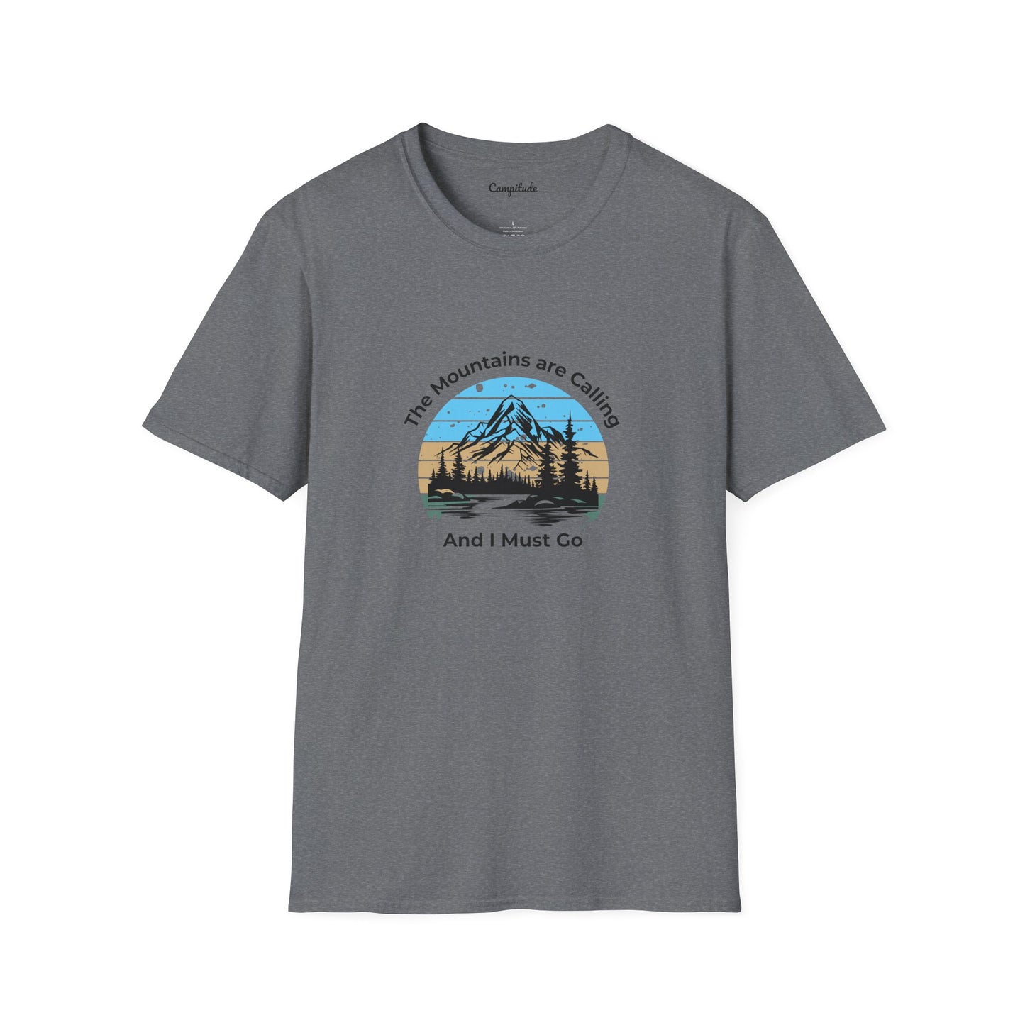 Unisex T-Shirt - The Mountains are Calling and I Must Go (front logo only)
