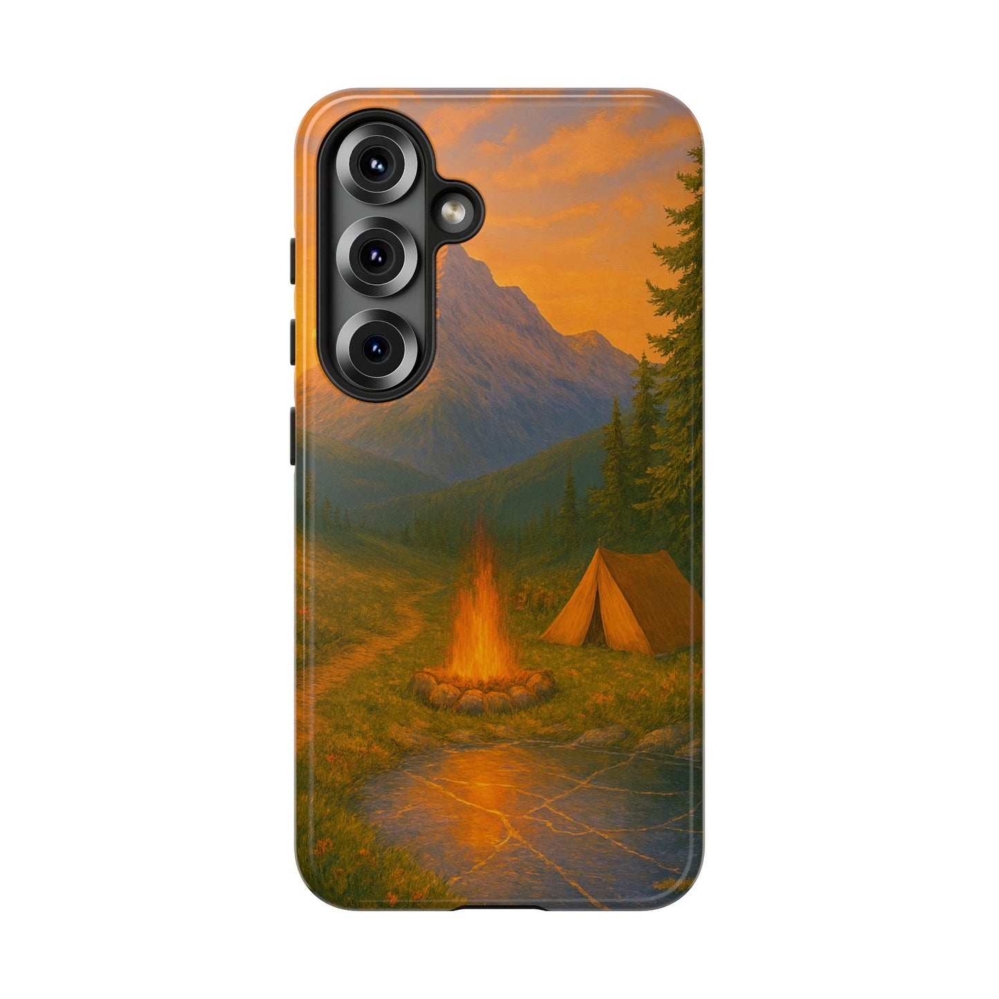 Tough Phone Case - Sunset Camping Scene