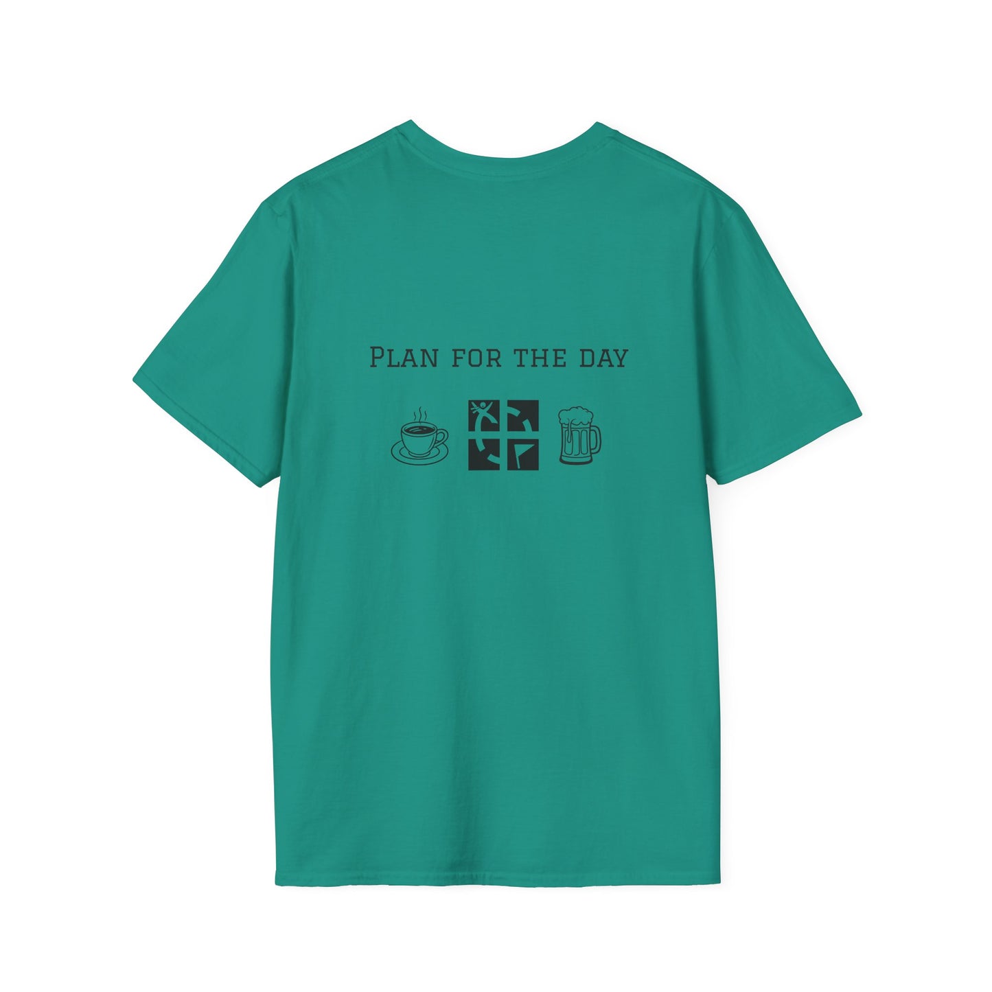 Unisex T-Shirt - Plan for the Day Geocache & Beer (2-sided graphic)
