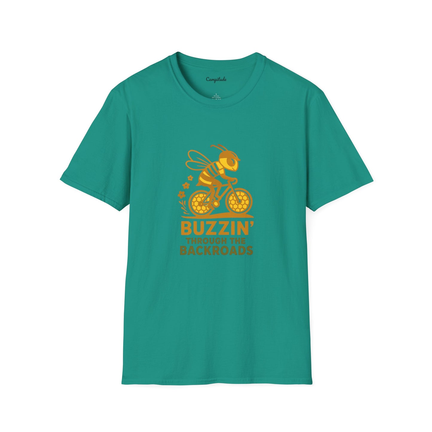 Unisex T-Shirt - Cyclist Buzzin' Through the Backroads