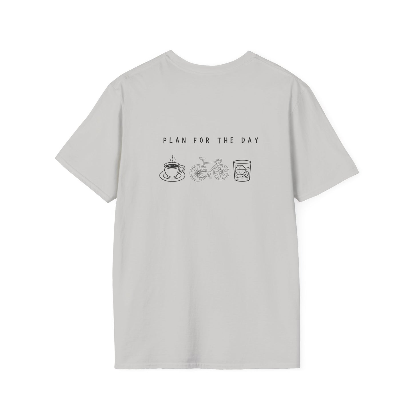 Unisex T-Shirt - Plan for the Day Bicycle & Bourbon (2-sided graphic)