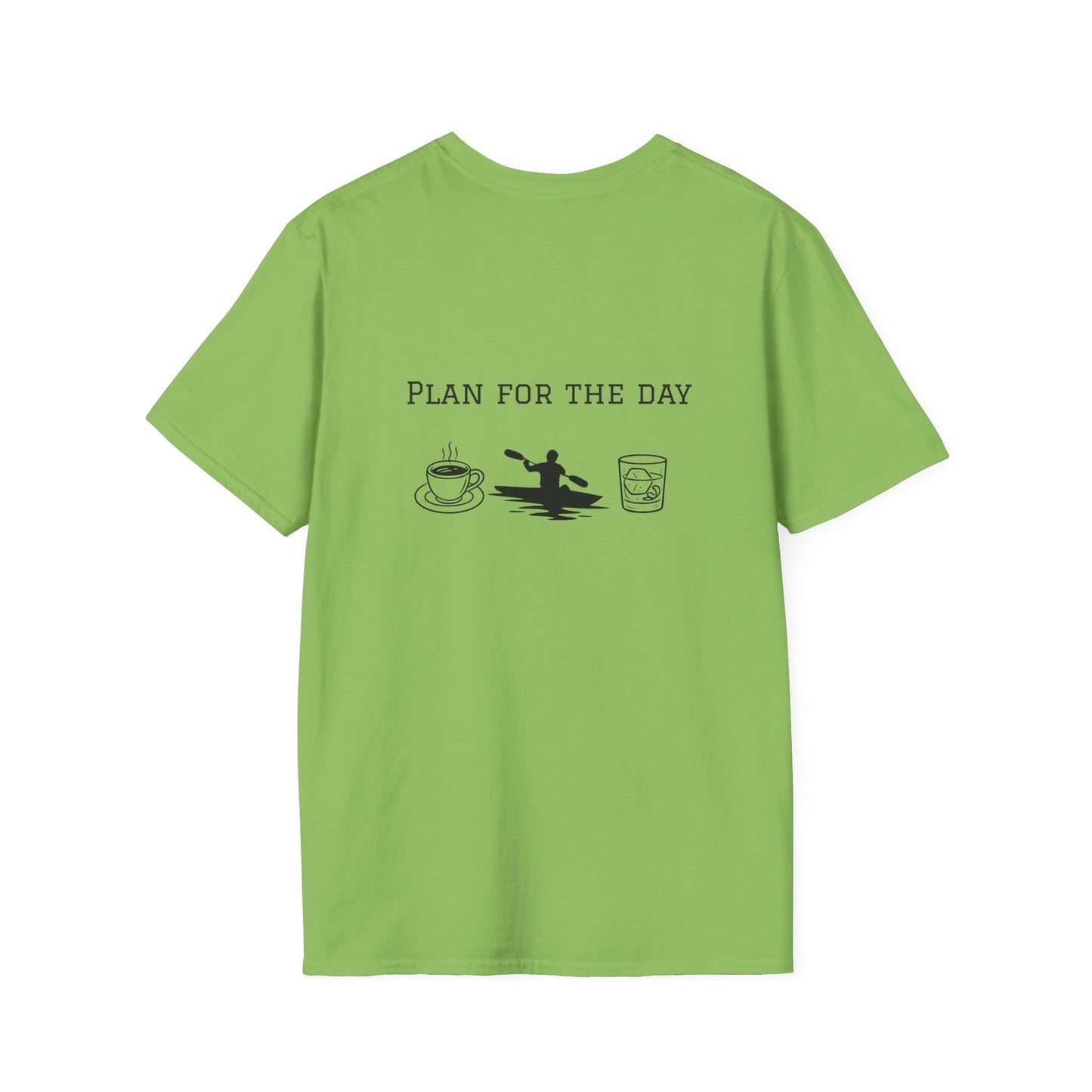 Unisex T-Shirt - Plan for the Day Kayaking & Bourbon (2-sided graphic)