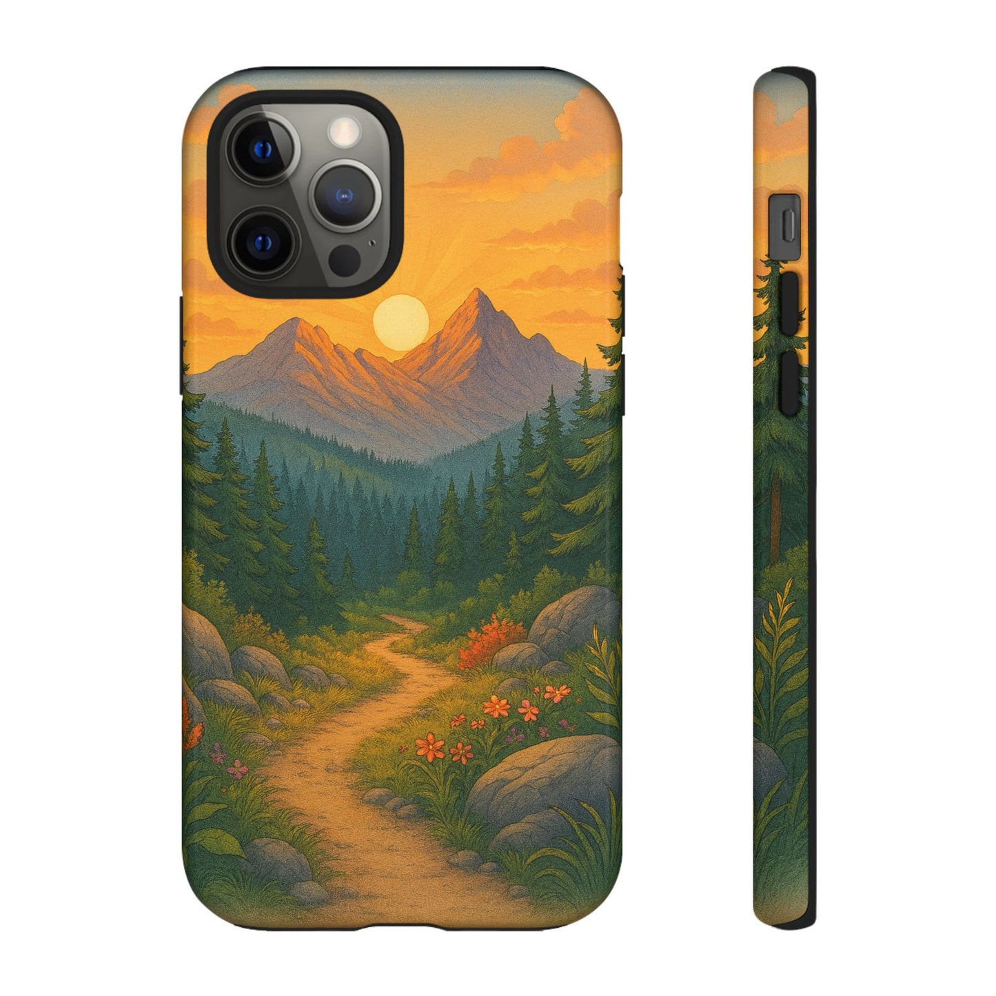 Tough Phone Case - Sunset Mountain Design