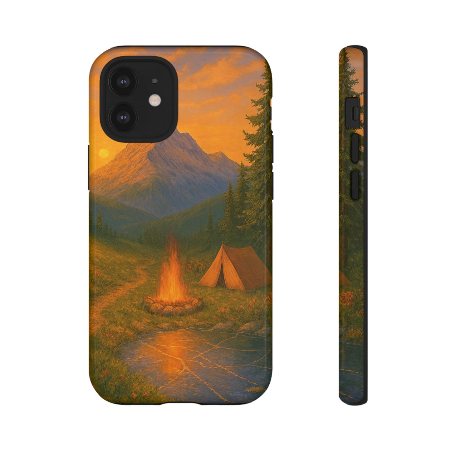 Tough Phone Case - Sunset Camping Scene
