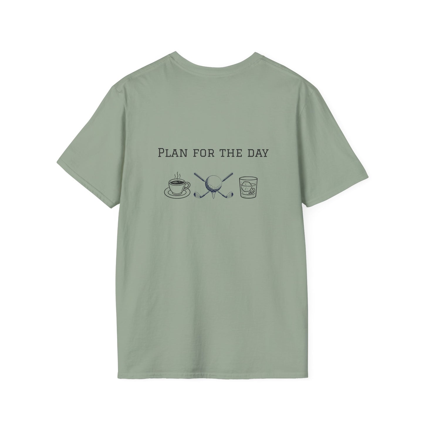 Unisex T-Shirt - Plan for the Day Golf & Bourbon(2-sided graphic)