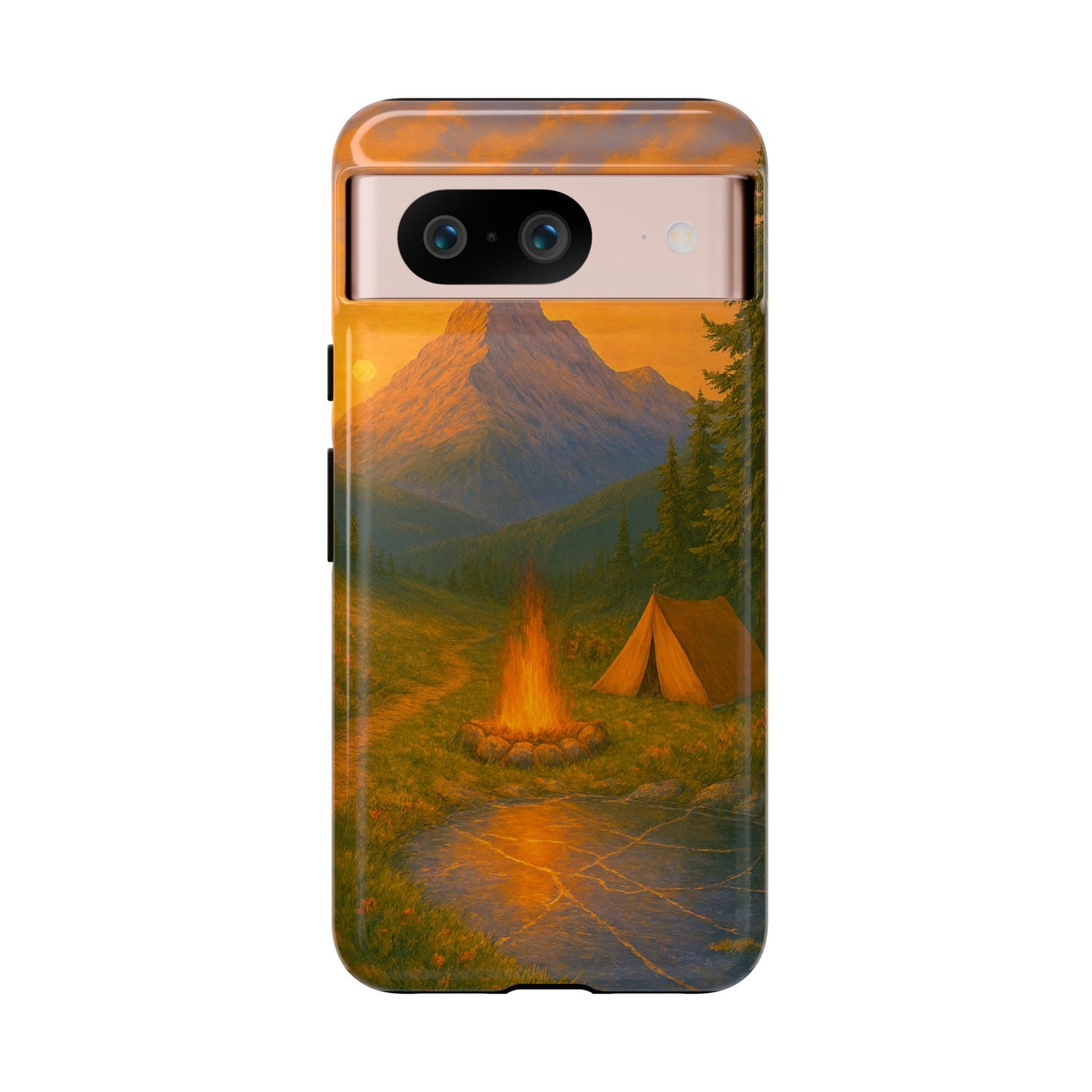 Tough Phone Case - Sunset Camping Scene
