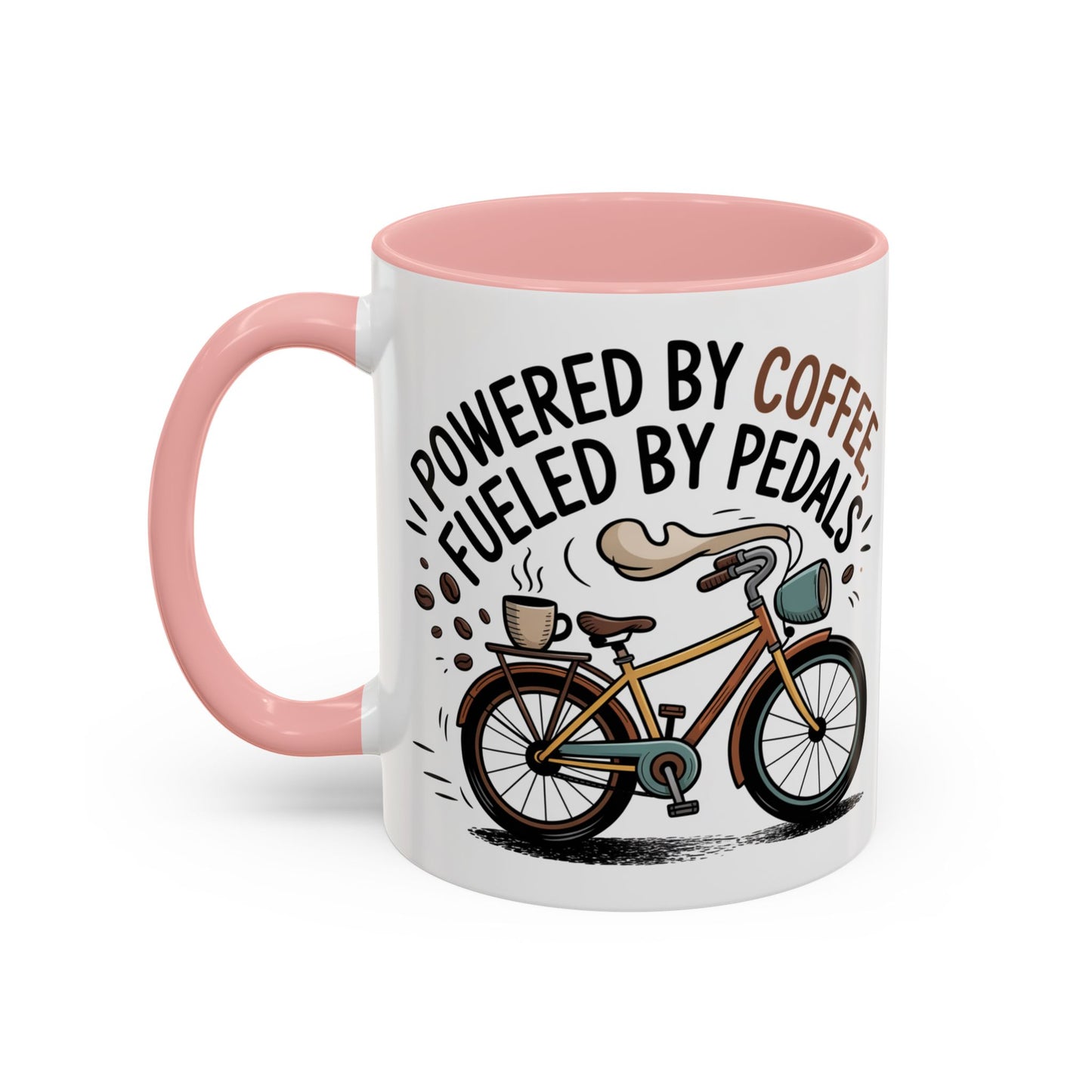Ceramic Coffee Mug - Powered By Coffee, Fueled By Pedals