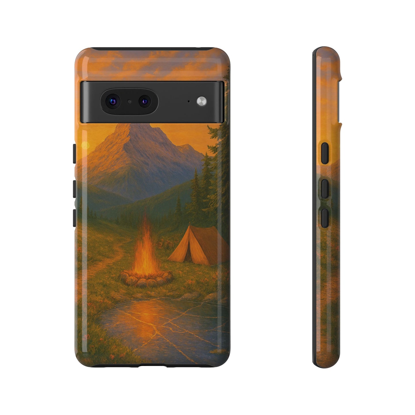 Tough Phone Case - Sunset Camping Scene