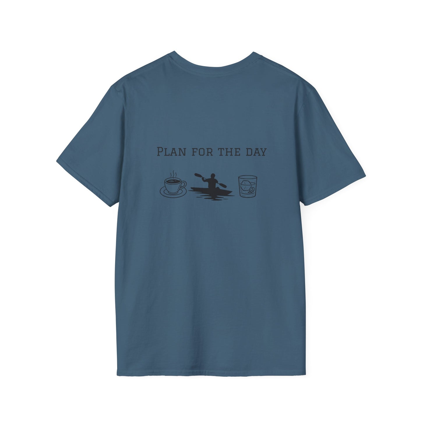 Unisex T-Shirt - Plan for the Day Kayaking & Bourbon (2-sided graphic)