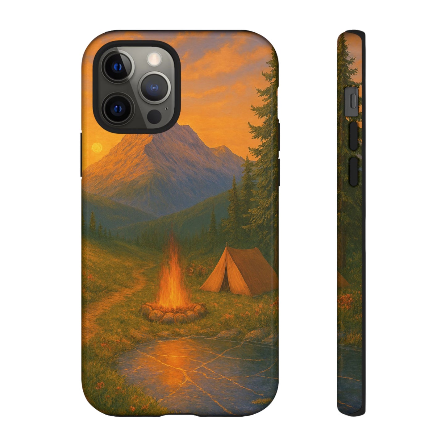 Tough Phone Case - Sunset Camping Scene