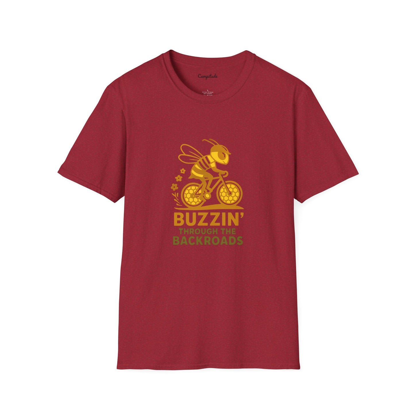Unisex T-Shirt - Cyclist Buzzin' Through the Backroads