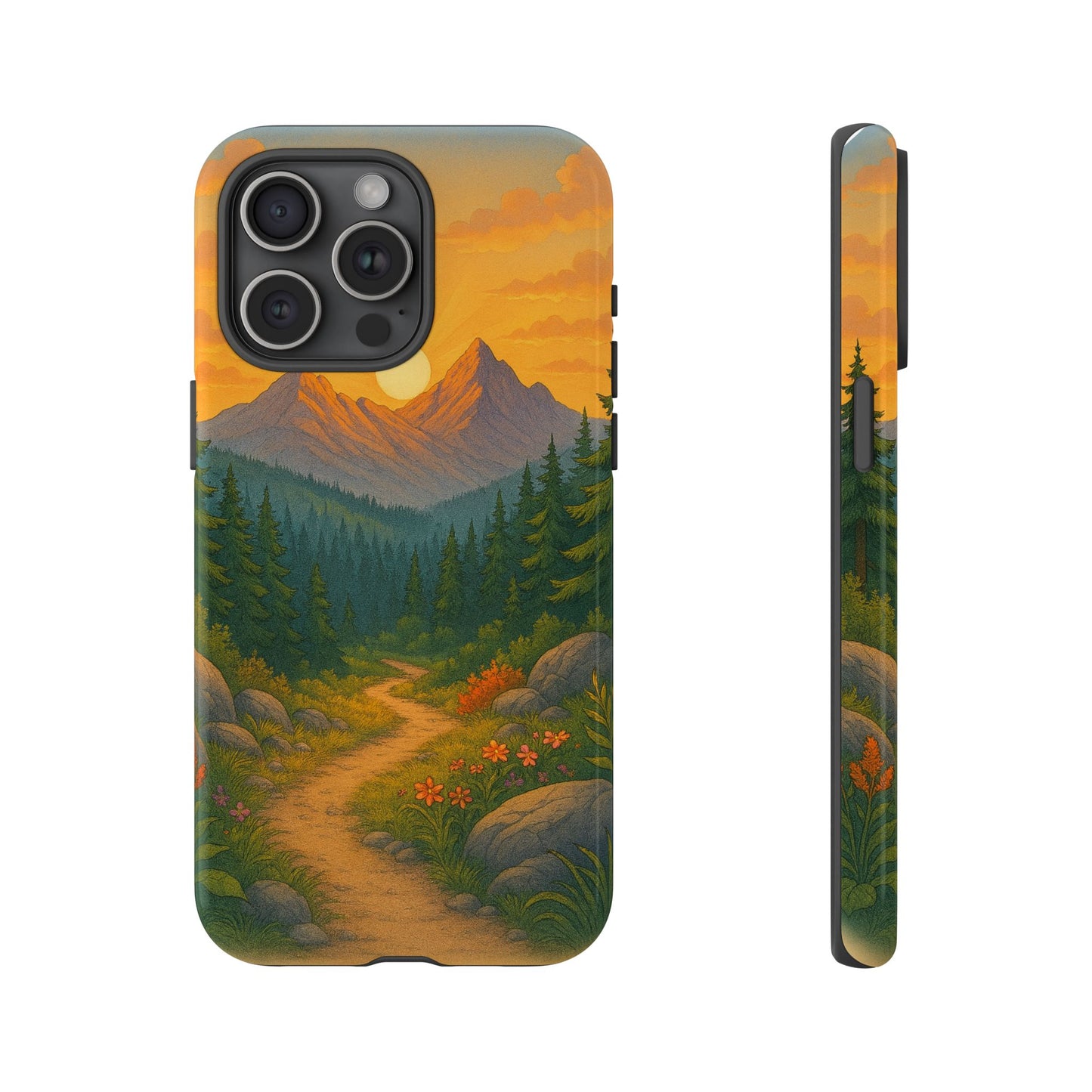 Tough Phone Case - Sunset Mountain Design