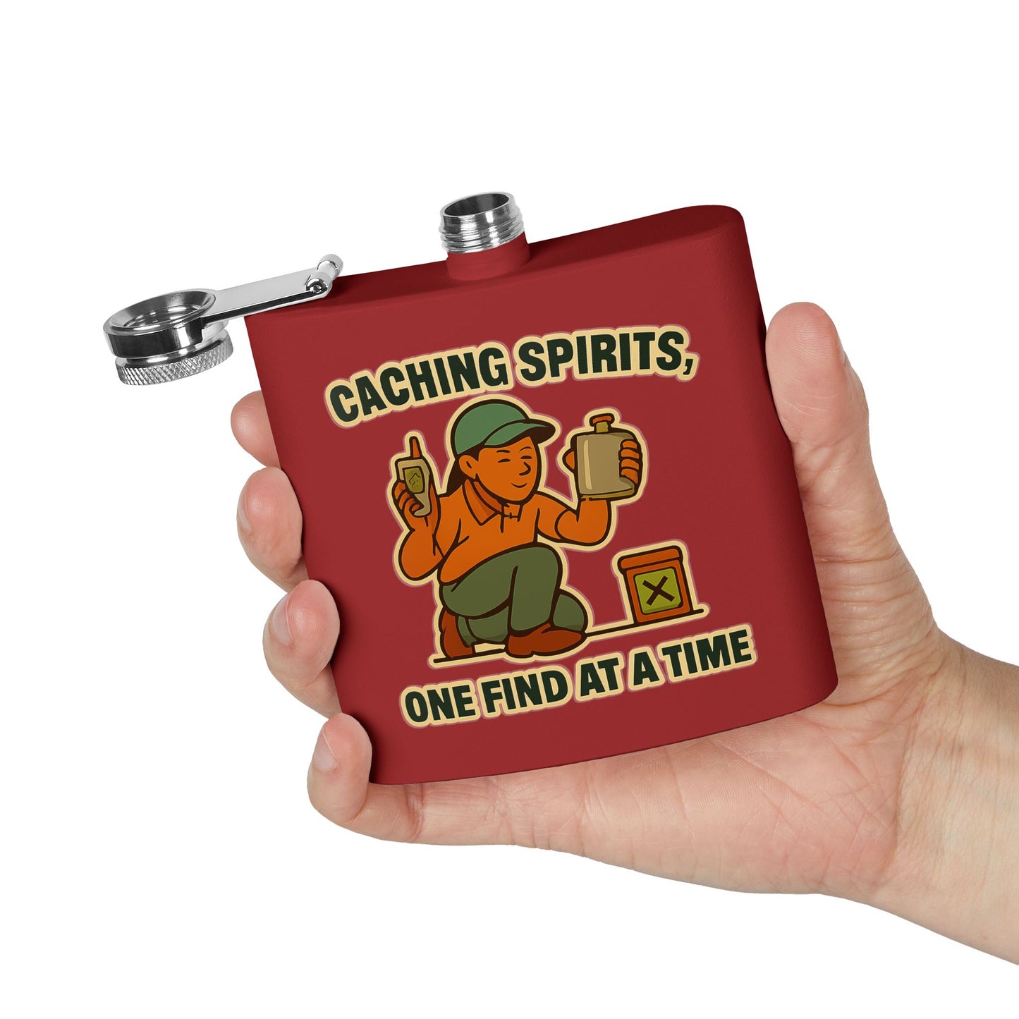 Geocache Flask - Caching Spirits, One Find at a Time Design