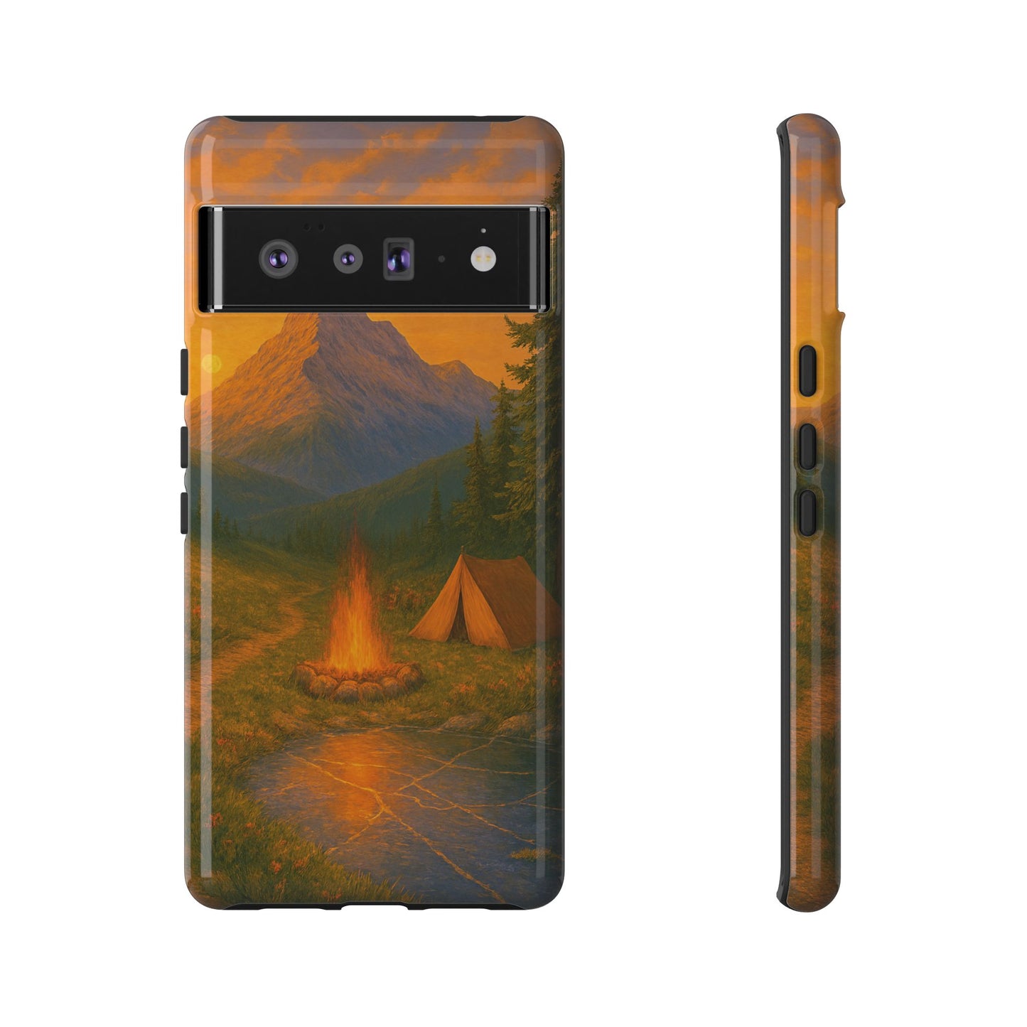 Tough Phone Case - Sunset Camping Scene