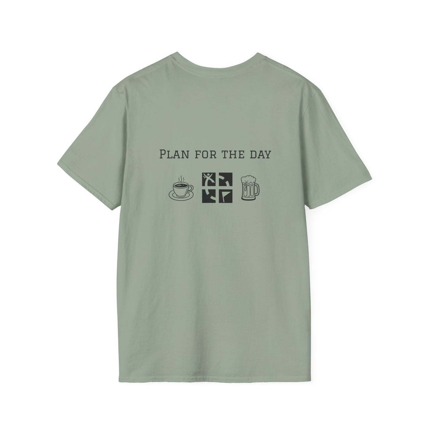Unisex T-Shirt - Plan for the Day Geocache & Beer (2-sided graphic)
