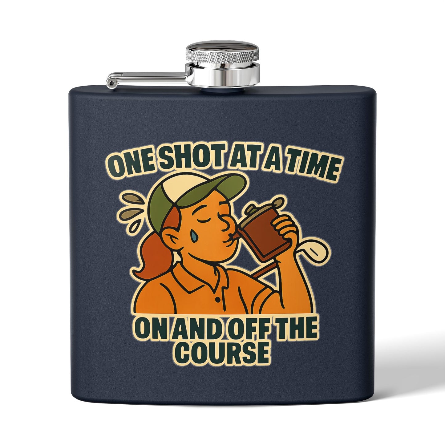 Golf Flask - One Shot at a Time On and Off the Course Design