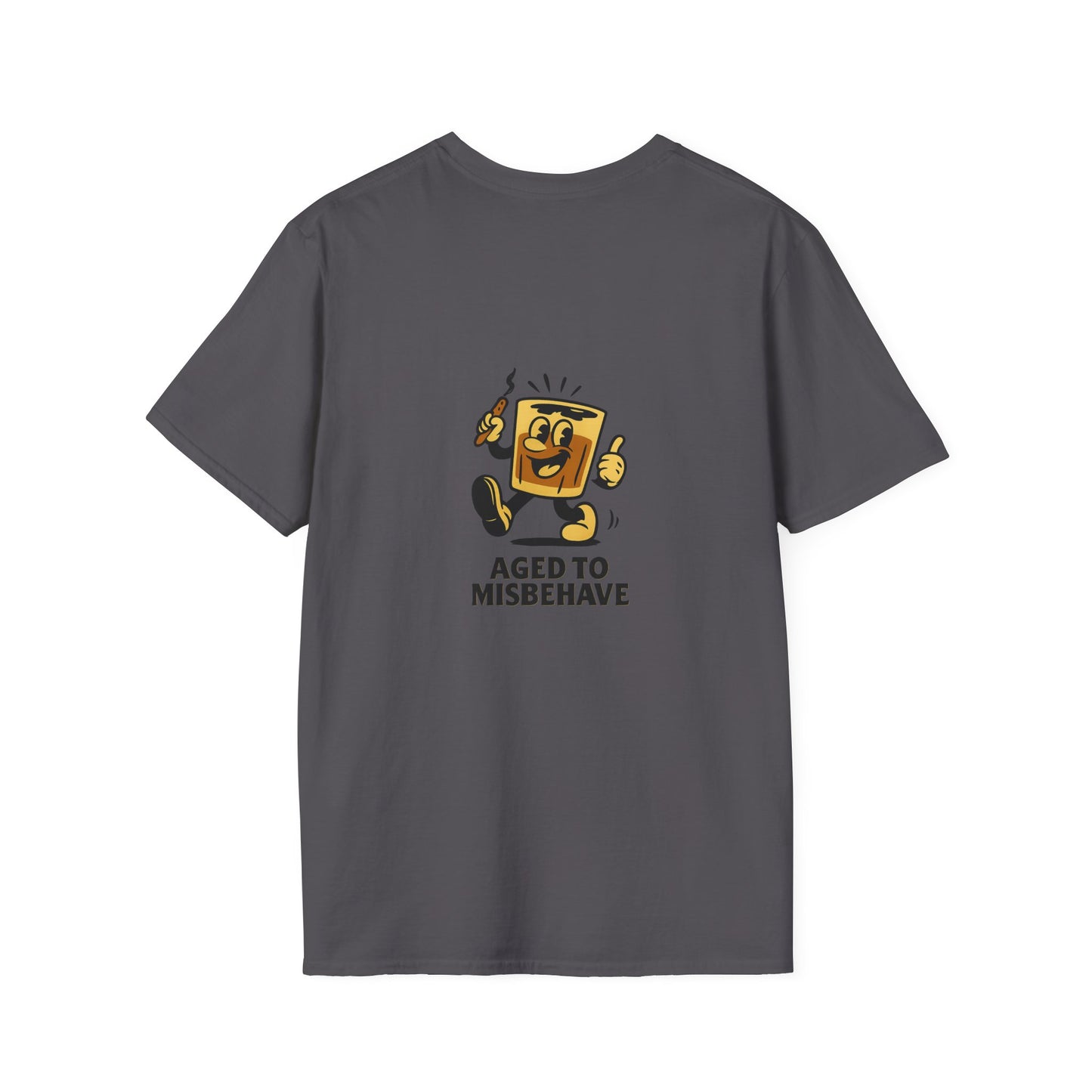 Unisex T-Shirt - Aged to Misbehave - Scotch/Bourbon (2-sided graphic)