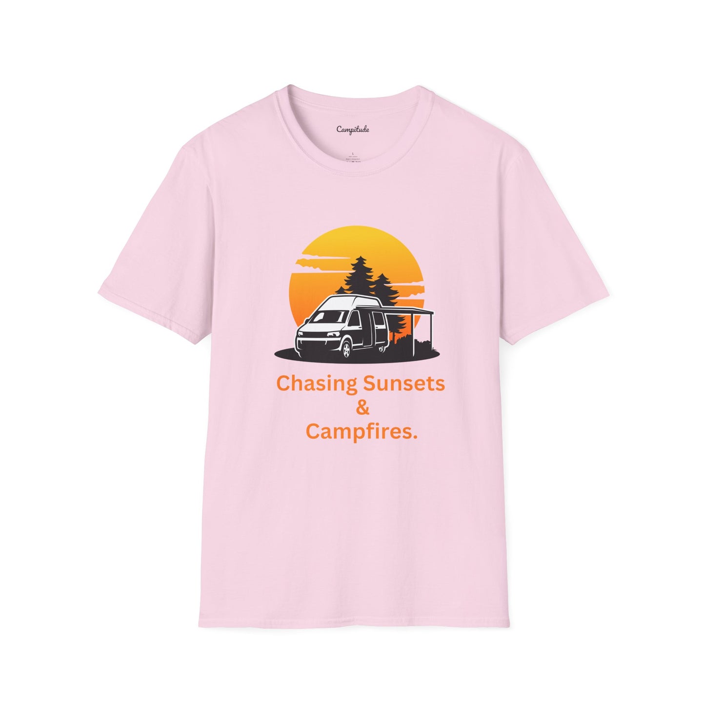 Unisex T-Shirt - Chasing Sunsets & Campfire (Class B Van Version)