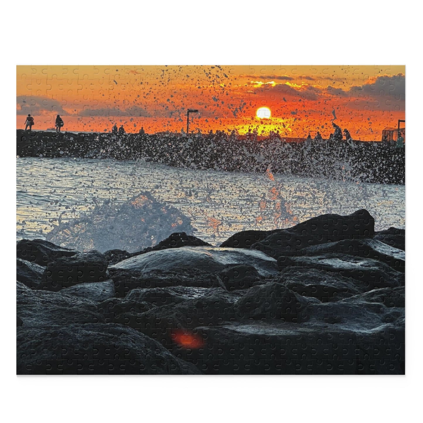 Oahu, Hawaii Sunset Waves Puzzle - 500-Piece