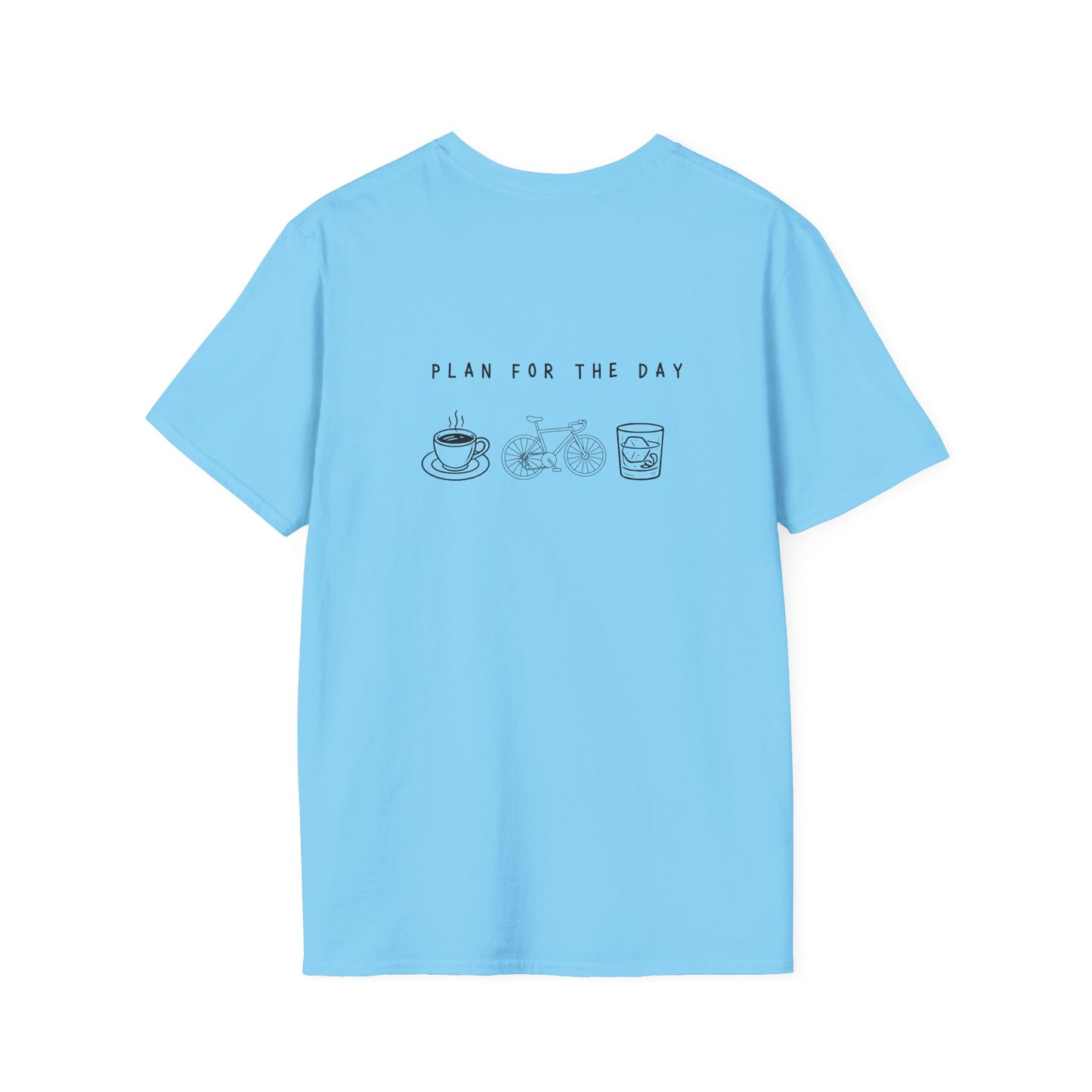 Unisex T-Shirt - Plan for the Day Bicycle & Bourbon (2-sided graphic)