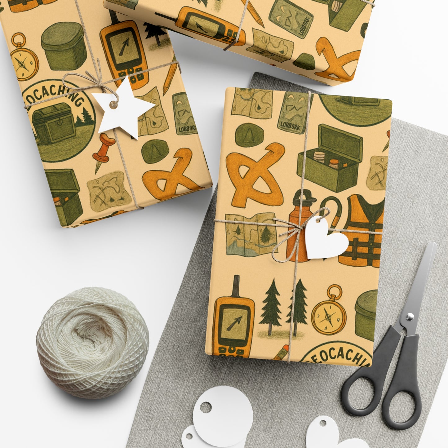 Eco-Friendly Geocache-Themed Gift Wrap Paper