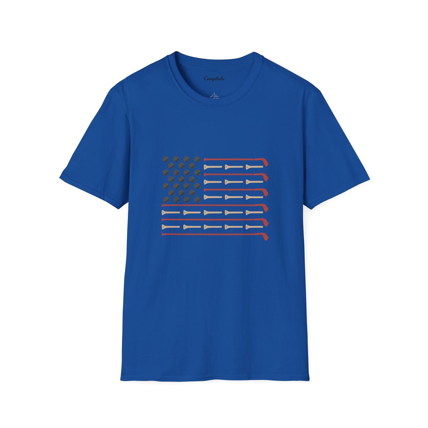 Unisex T-Shirt - Vintage Golf Patriotic American Flag