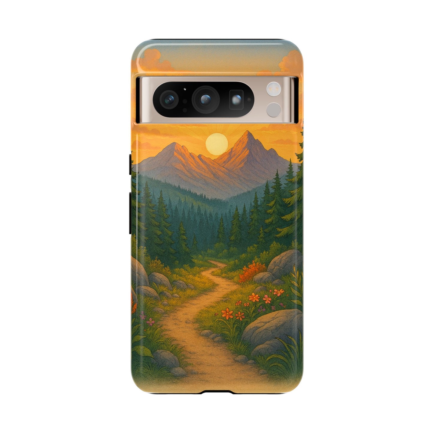 Tough Phone Case - Sunset Mountain Design