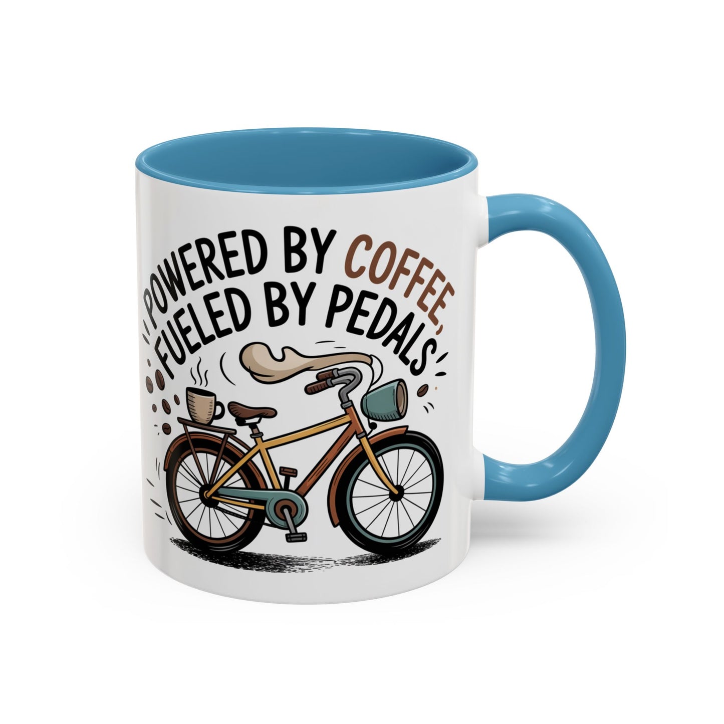Ceramic Coffee Mug - Powered By Coffee, Fueled By Pedals