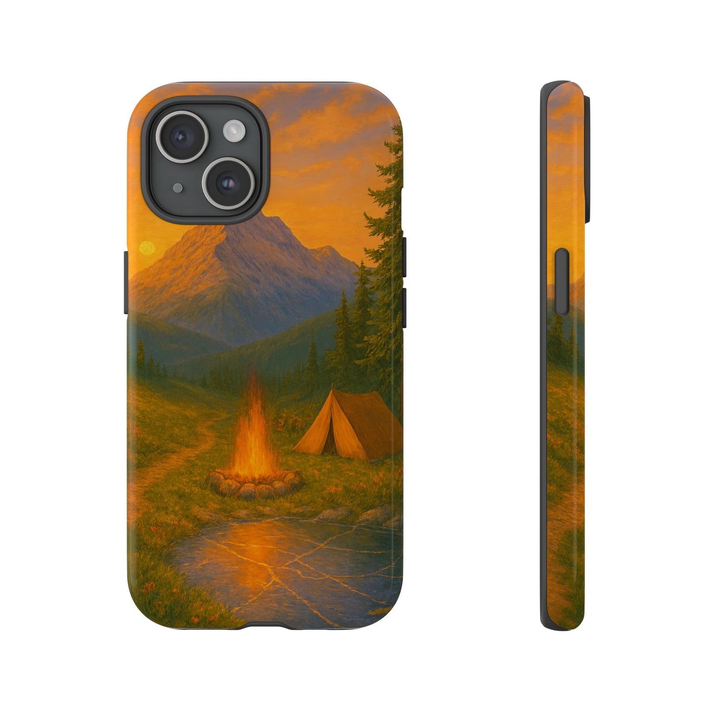 Tough Phone Case - Sunset Camping Scene
