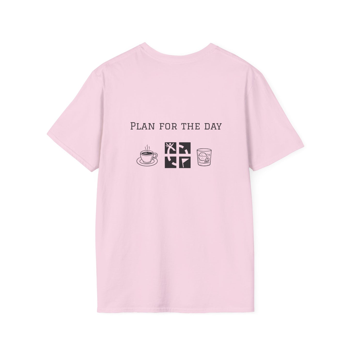 Unisex T-Shirt - Plan for the Day Geocache & Bourbon (2-sided graphic)