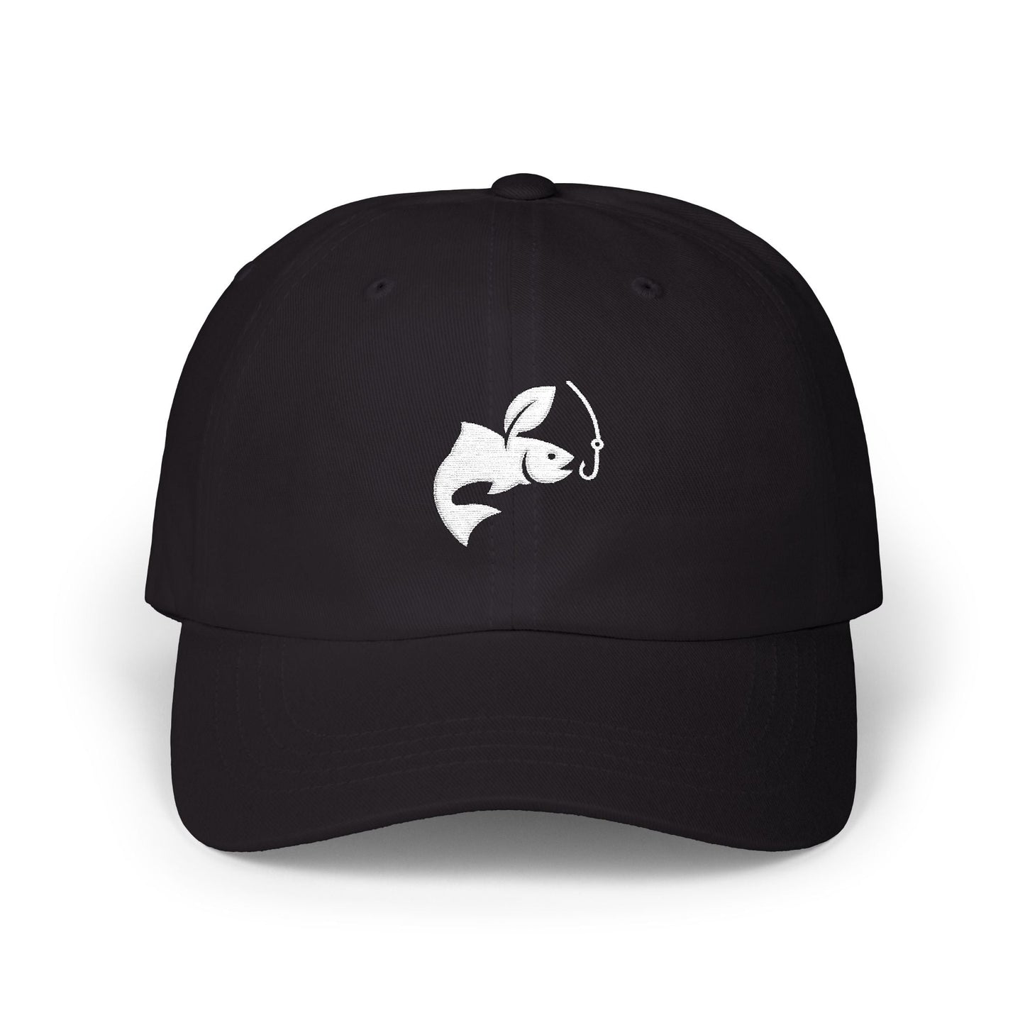 Classic Dad Cap - Fishing logo (white)