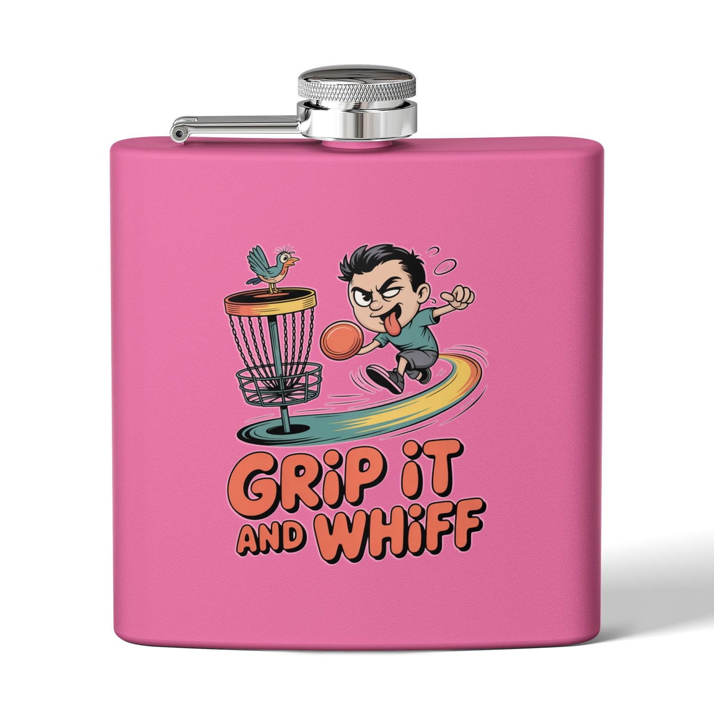 Disc Golf Flask - Fun Grip It and Whiff Design