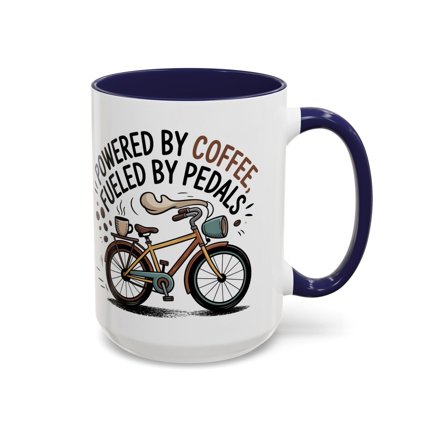 Ceramic Coffee Mug - Powered By Coffee, Fueled By Pedals