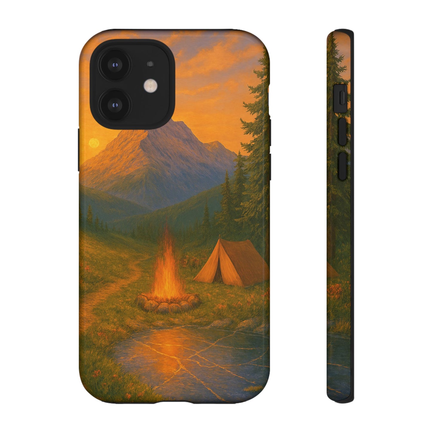 Tough Phone Case - Sunset Camping Scene