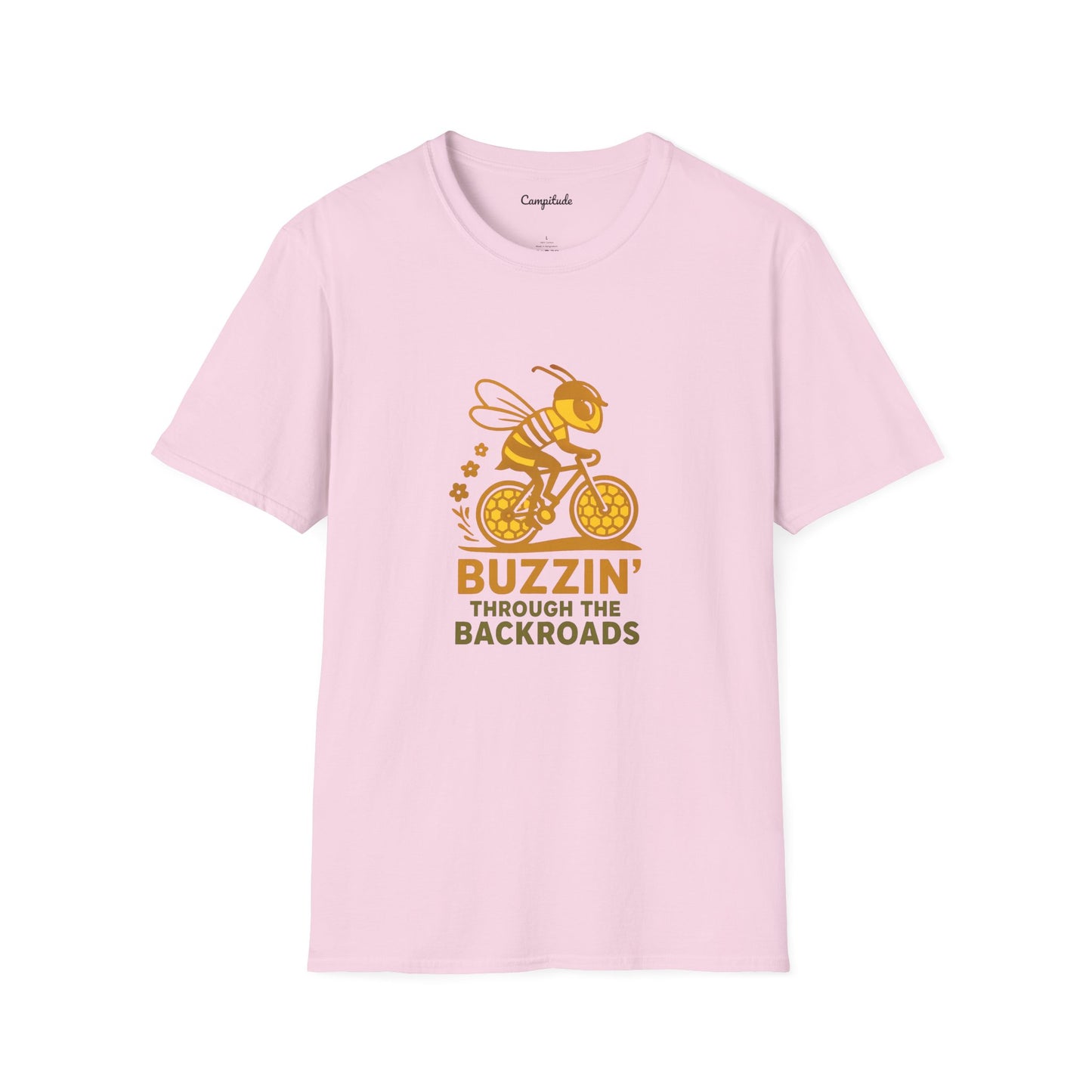 Unisex T-Shirt - Cyclist Buzzin' Through the Backroads