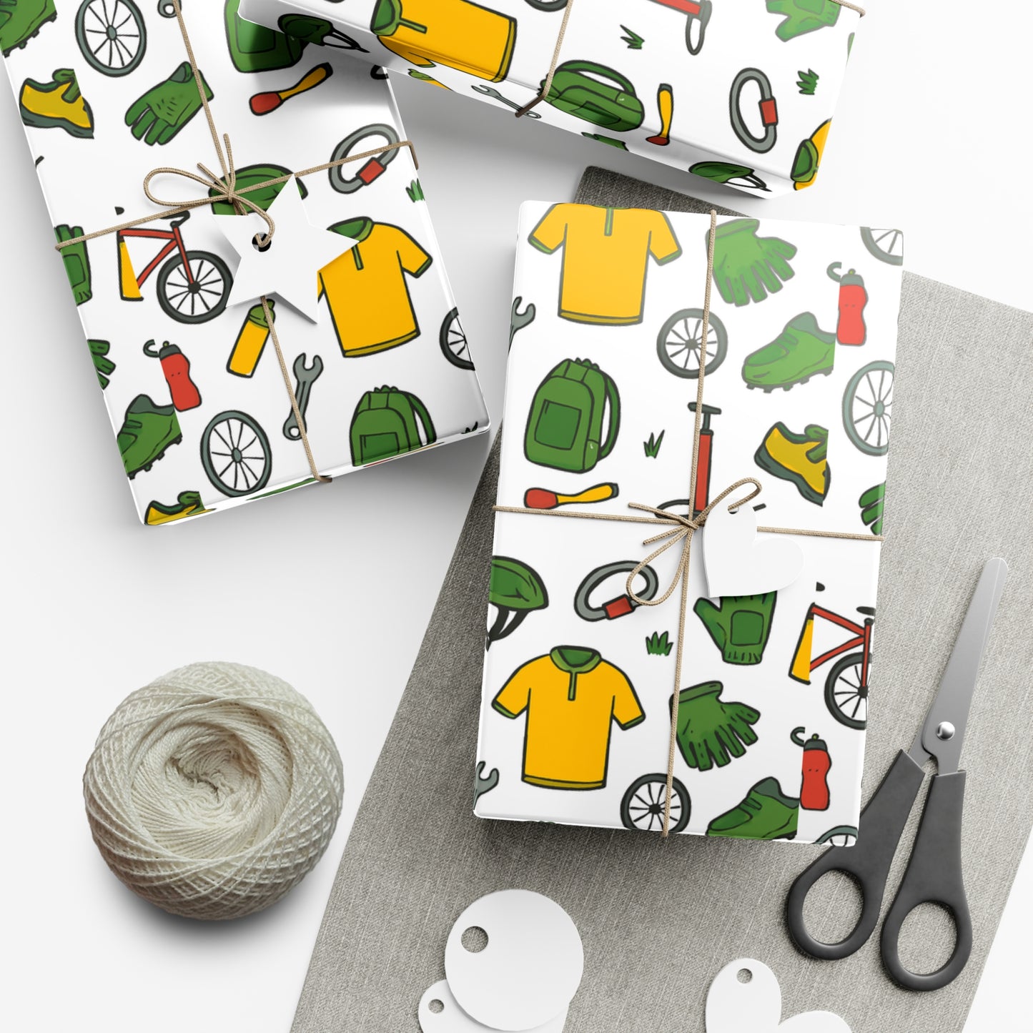 Eco-Friendly Bicyclist-Themed Gift Wrap Paper