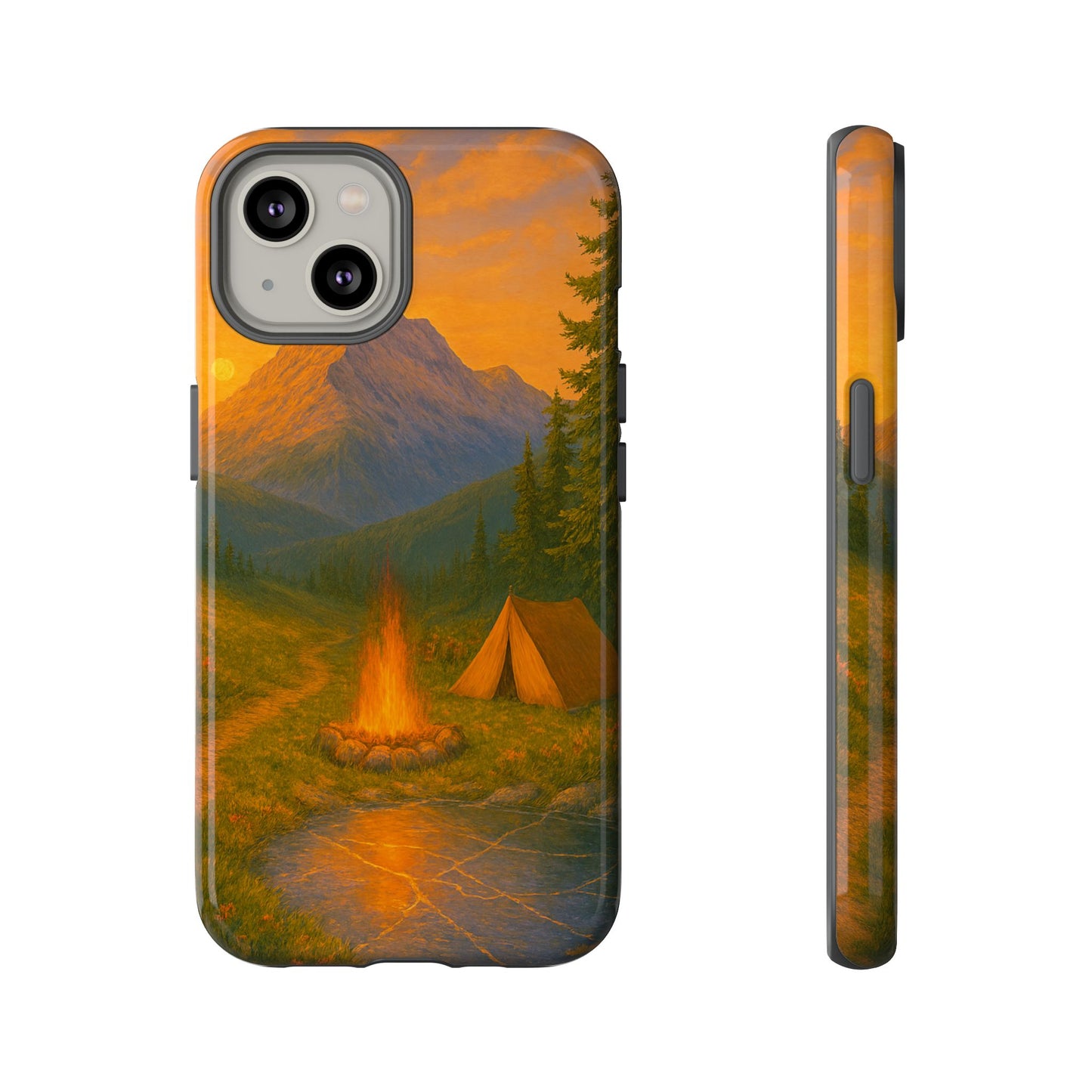 Tough Phone Case - Sunset Camping Scene