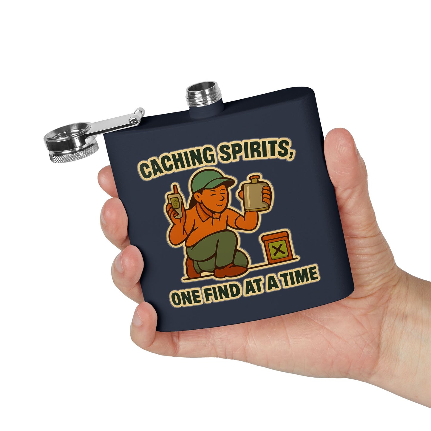 Geocache Flask - Caching Spirits, One Find at a Time Design