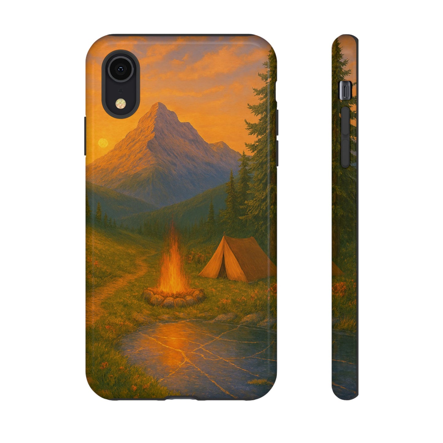 Tough Phone Case - Sunset Camping Scene