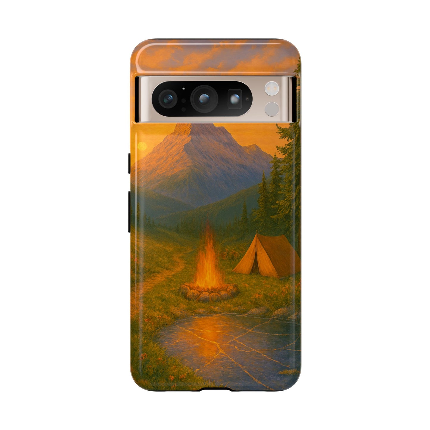 Tough Phone Case - Sunset Camping Scene