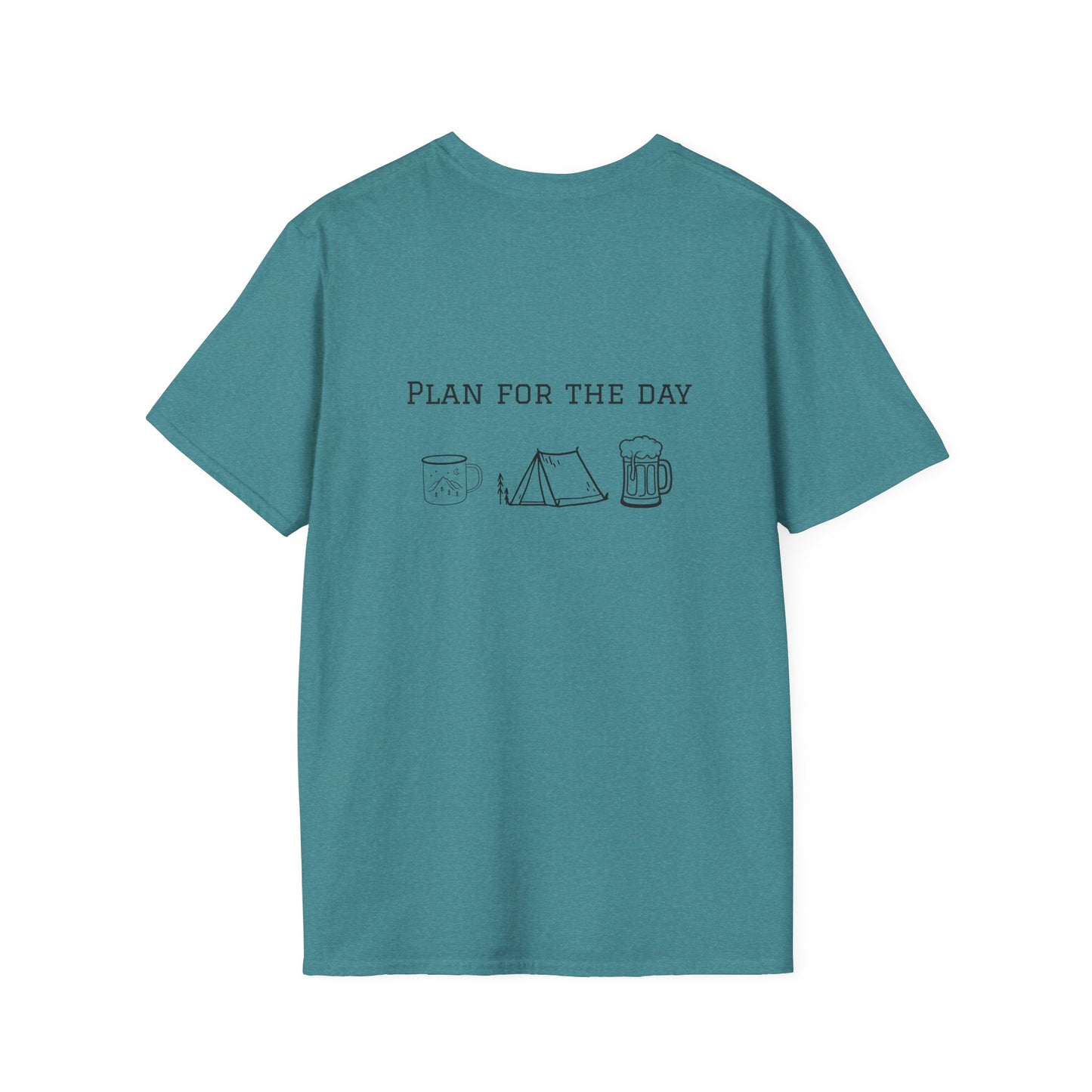 Unisex T-Shirt - Plan for the Day Camping & Beer (2-sided graphic)