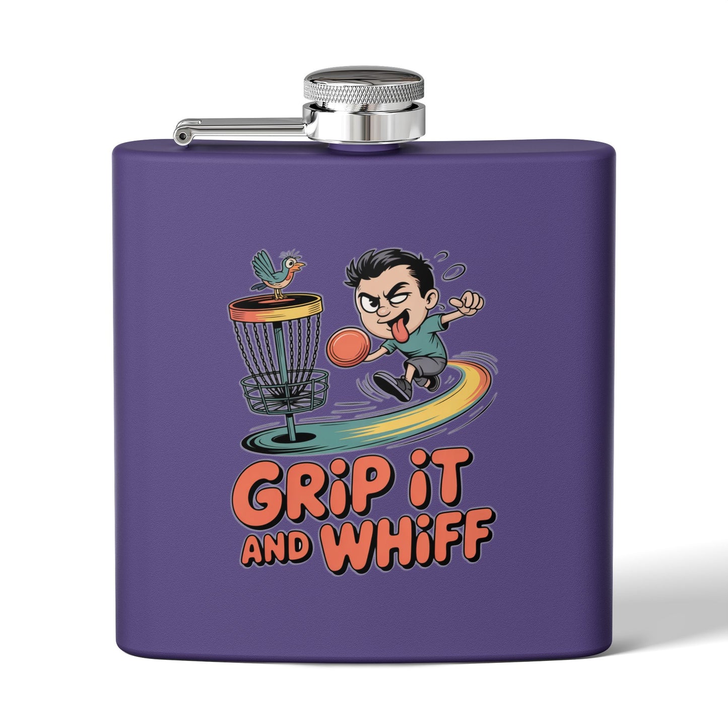 Disc Golf Flask - Fun Grip It and Whiff Design